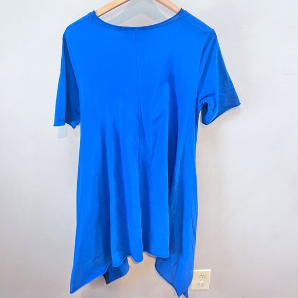 Luukaa Lagenlook Asymmetrical Hem Blue Dress - Size 8 - Picture 5 of 5
